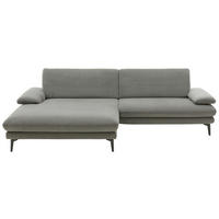 ECKSOFA in Webstoff Grau  - Schwarz/Grau, Design, Textil/Metall (180/284cm) - Dieter Knoll