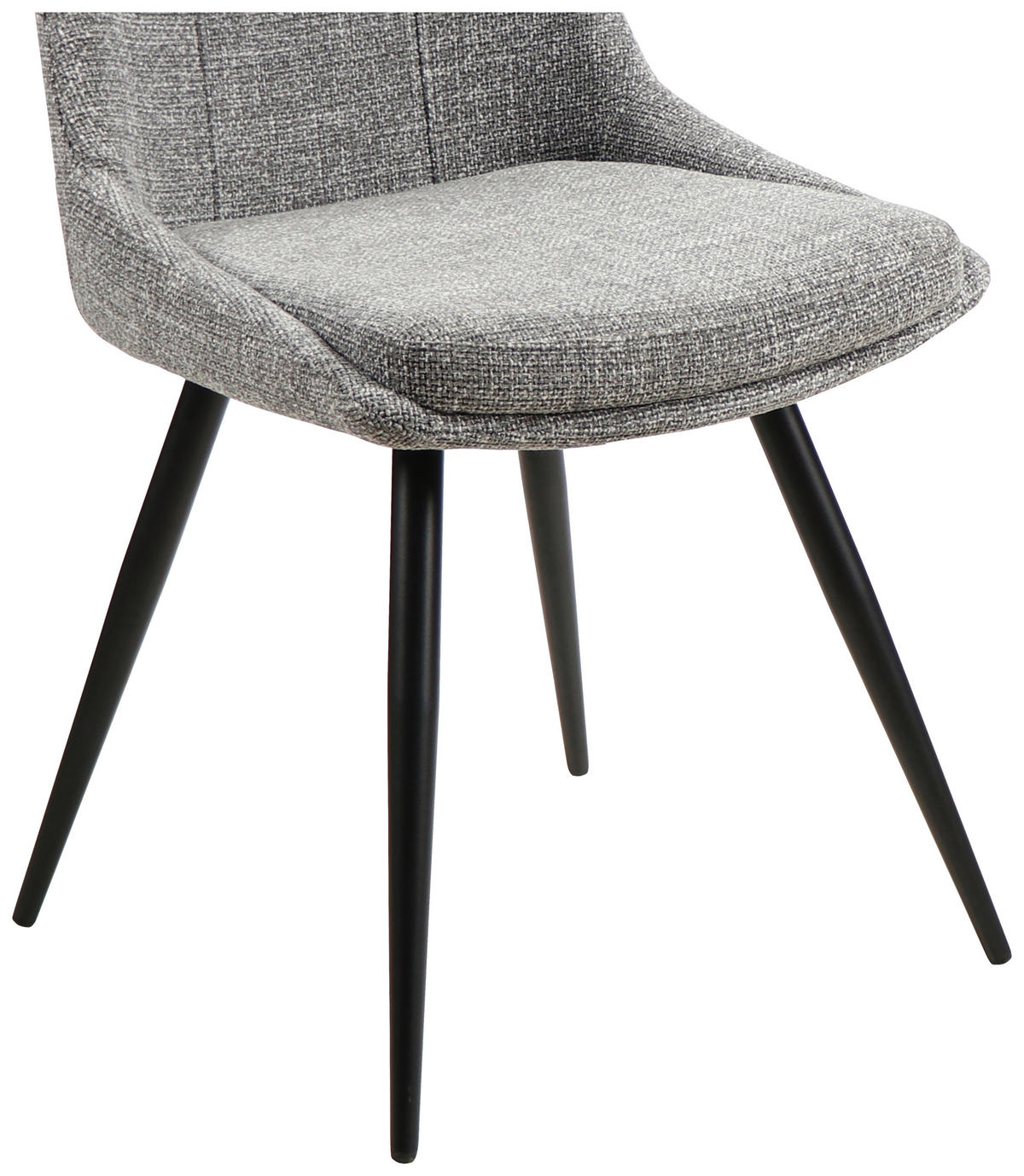 STUHL  in Eisen Leinenoptik Holz, Metall, Textil  - Schwarz/Grau, MODERN, Holz/Textil (49/88/59cm) - MID.YOU