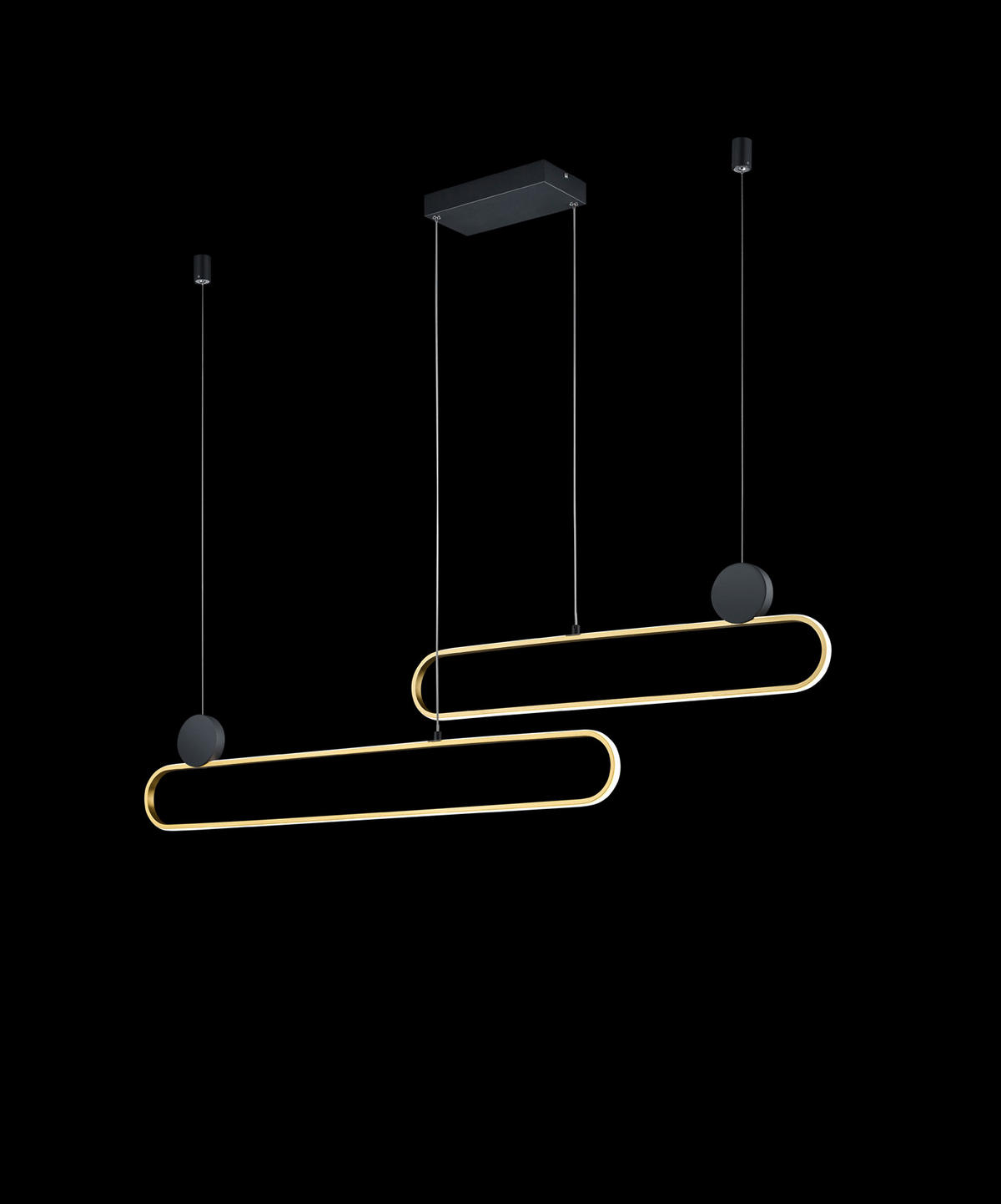 LED-HÄNGELEUCHTE 139/12/150 cm    - Messingfarben/Schwarz, Design, Metall (139/12/150cm) - Trio Leuchten
