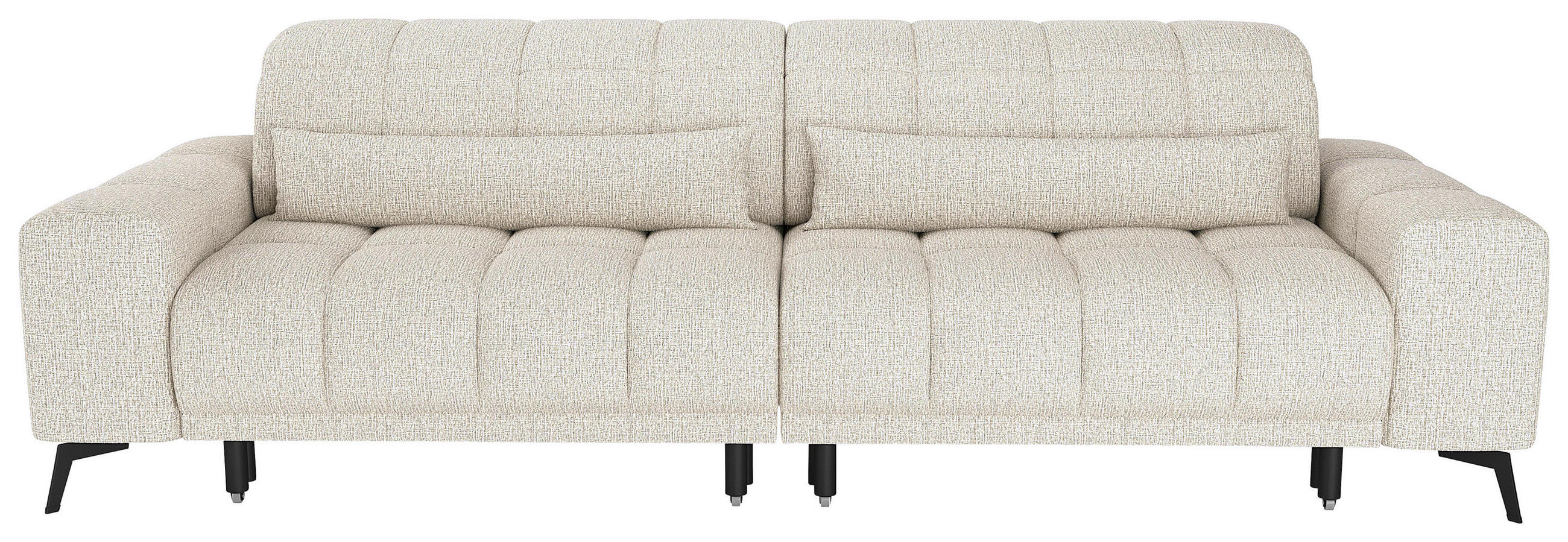 BIGSOFA Chenille Creme  - Creme/Schwarz, MODERN, Textil/Metall (300/112/121cm) - Xora