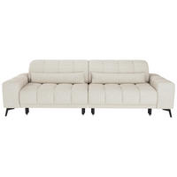 BIGSOFA Chenille Creme  - Creme/Schwarz, MODERN, Textil/Metall (300/112/121cm) - Xora