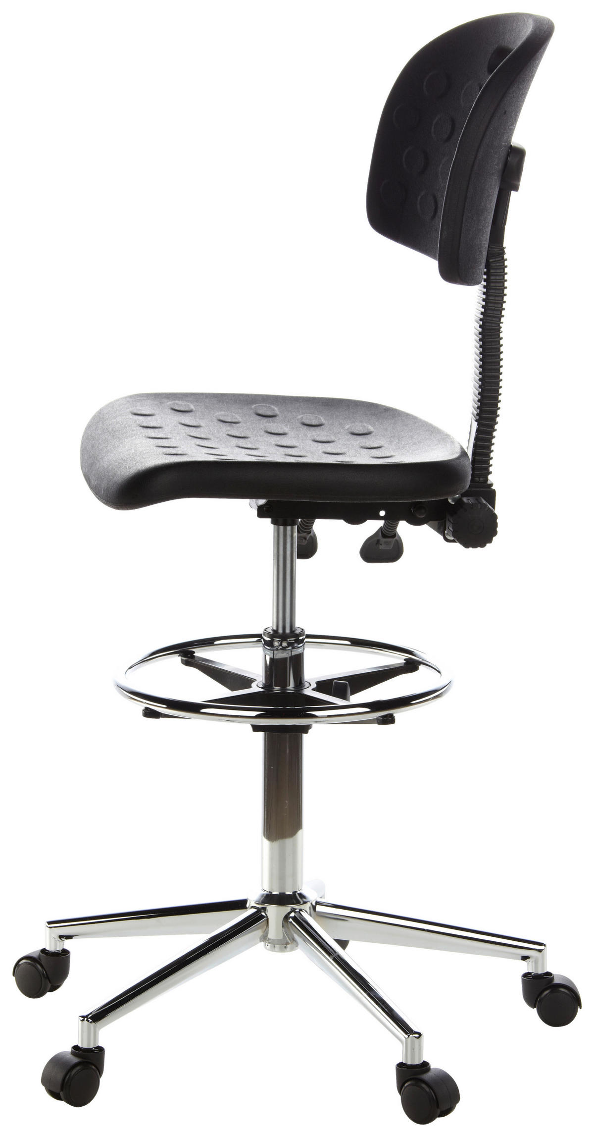 BÜROHOCKER Schwarz, Chromfarben  - Chromfarben/Schwarz, MODERN, Kunststoff/Metall (45/132/41cm) - MID.YOU