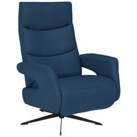 RELAXSESSEL in Textil Dunkelblau  - Schwarz/Dunkelblau, Design, Textil/Metall (75/106/89cm) - Welnova