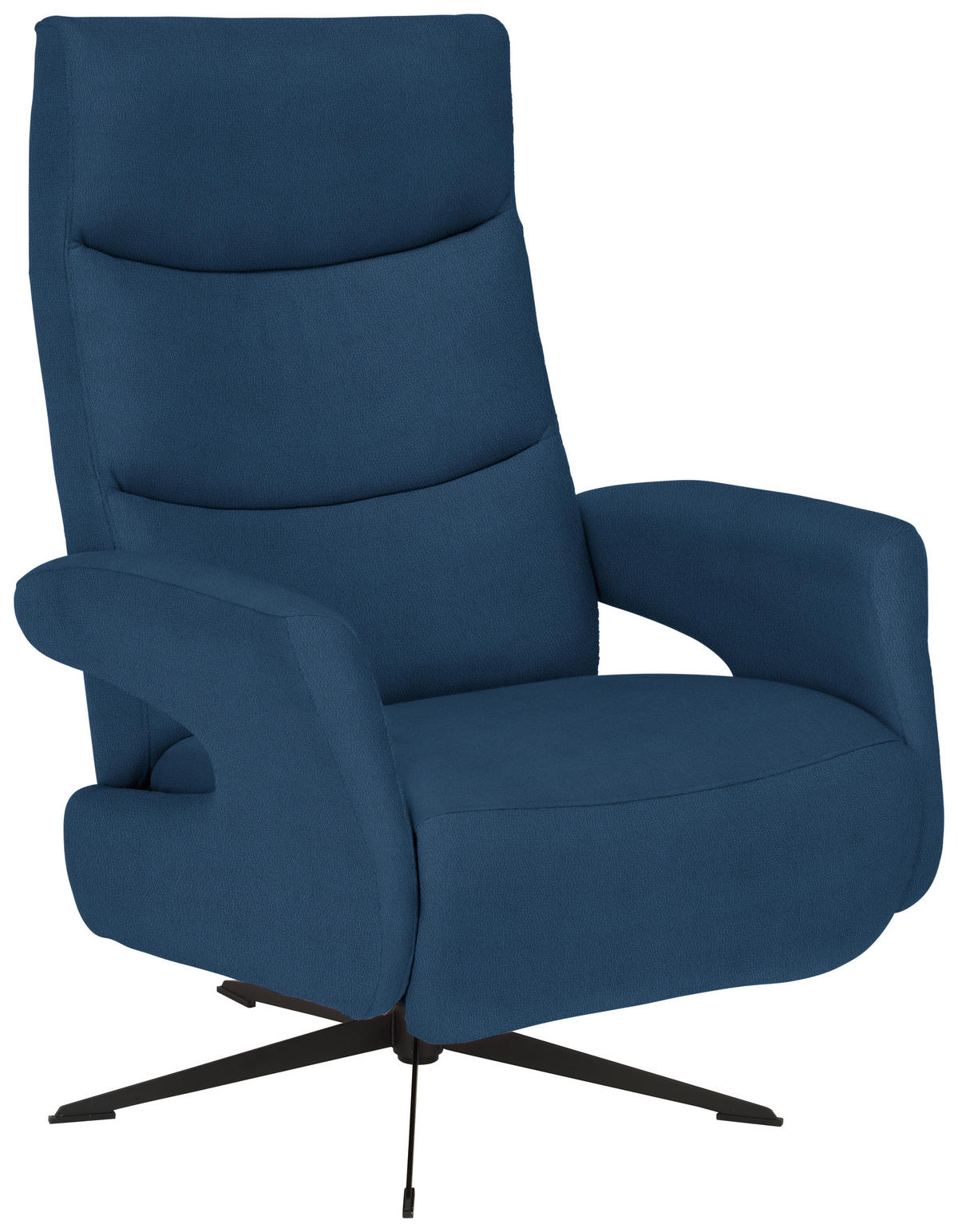 RELAXSESSEL in Textil Dunkelblau  - Schwarz/Dunkelblau, Design, Textil/Metall (75/106/89cm) - Welnova