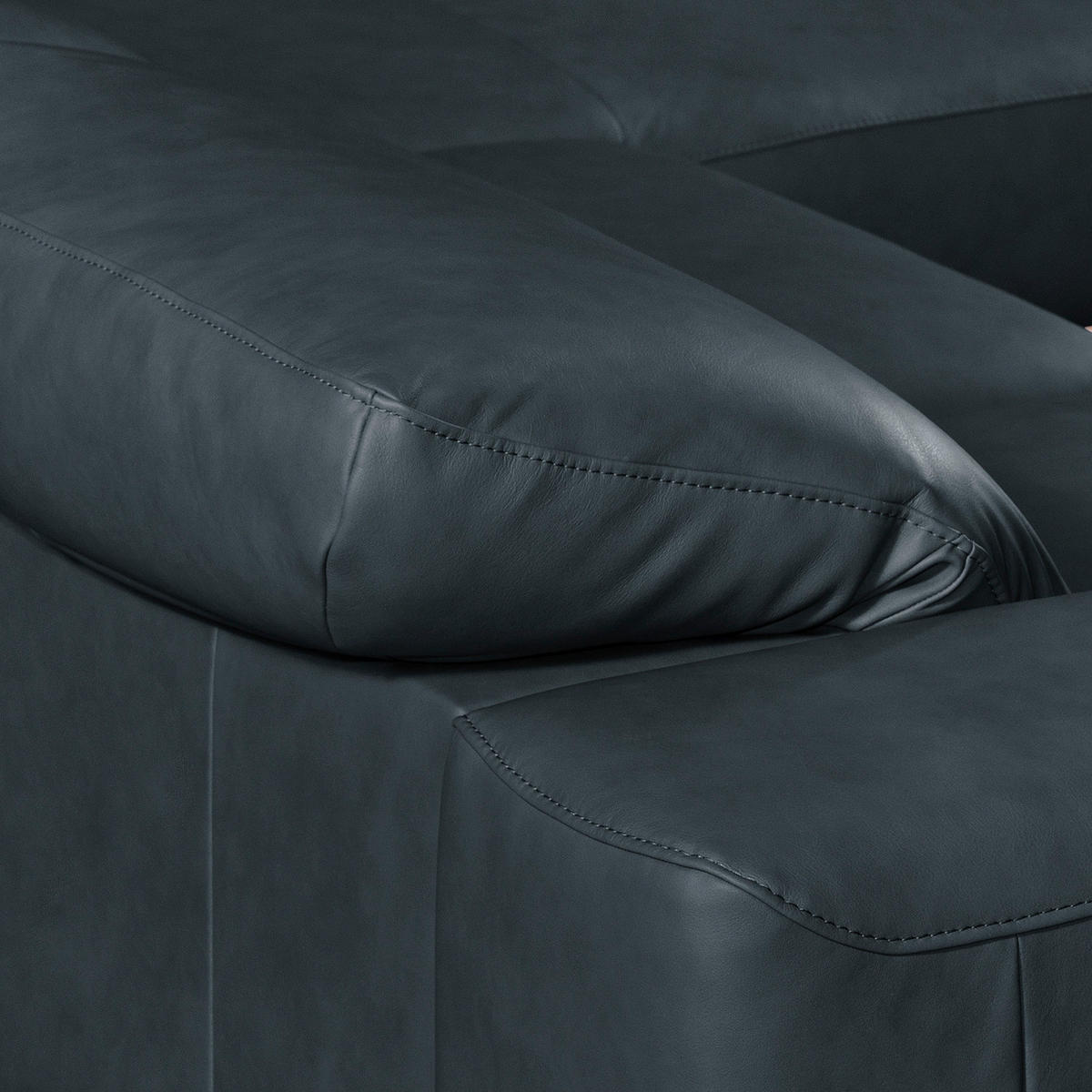 ECKSOFA  in Echtleder Grau  295/187 cm  - Chromfarben/Grau, Design, Leder/Metall (295/187cm) - Livetastic