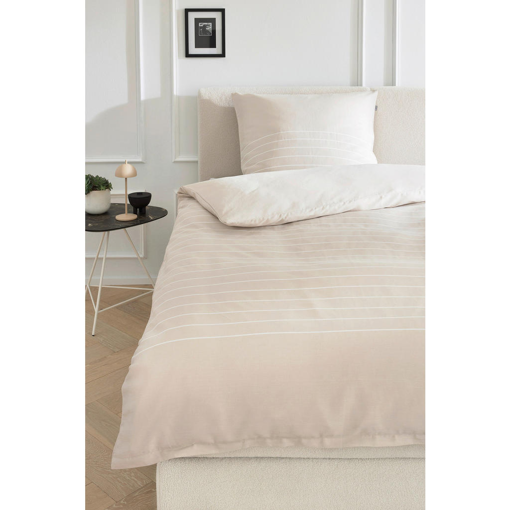Thumbnail - Musterring Wendebettwäsche MR-Simple beige, Creme, Beige, Textil, Streifen, 135x200 cm, Oeko-Tex® Standard 100, pflegele...
