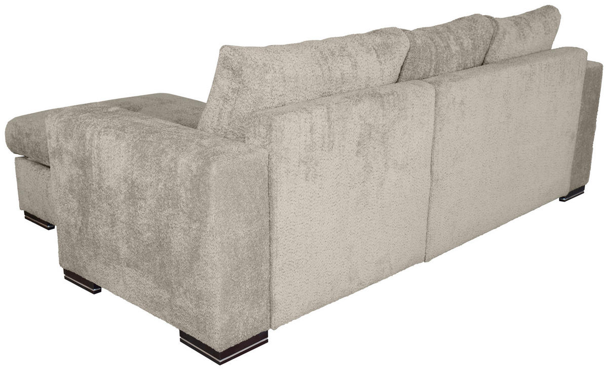 ECKSOFA Creme Webstoff  - Creme/Braun, KONVENTIONELL, Holz/Textil (170/235cm) - Carryhome