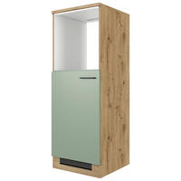 GERÄTEUMBAUSCHRANK 60/168,5/60 cm  in Grün, Eiche Artisan  - Schwarz/Eiche Artisan, KONVENTIONELL, Holzwerkstoff/Metall (60/168,5/60cm) - FlexWell