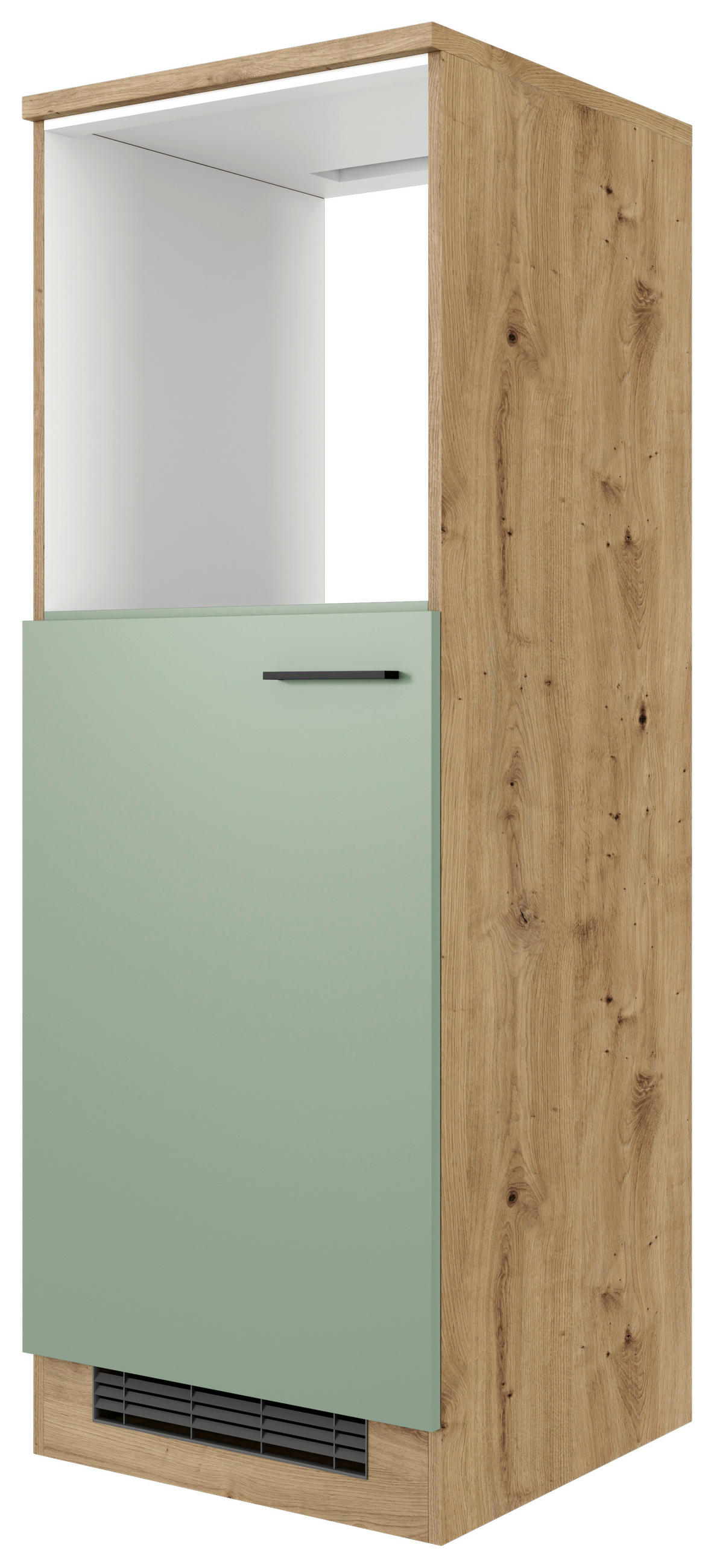 FlexWell Geräteumbauschrank Eiche Artisan, Schilfgrün 60x168.5x60 cm