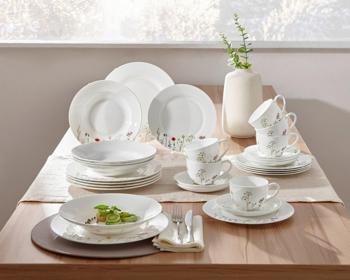 KAFFEESERVICE Multicolor Wildflower 18-teilig  - Multicolor, Basics, Keramik - Novel
