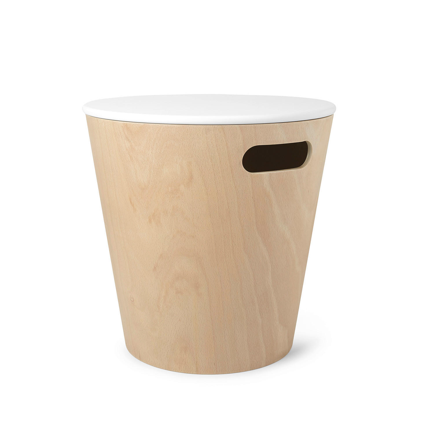 BEISTELLTISCH Pappel Naturfarben, Weiß  - Naturfarben/Weiß, Basics, Holz (40/28/40cm) - Umbra