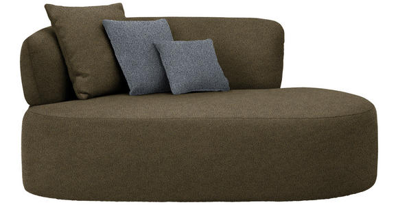 RÉCAMIERE in Bouclé Grau, Olivgrün - Schwarz/Olivgrün, MODERN, Kunststoff/Textil (166/86/105cm) - Hom`in