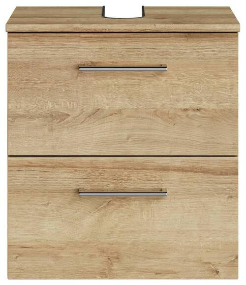 WASCHBECKENUNTERSCHRANK 45/49,8/33,3 cm  - Chromfarben/Hellbraun, KONVENTIONELL, Holzwerkstoff/Metall (45/49,8/33,3cm) - Sadena