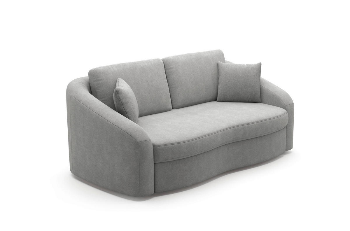 2,5-SITZER Mikrofaser Grau  - Schwarz/Grau, MODERN, Kunststoff/Textil (196/88/107cm) - Sit & More
