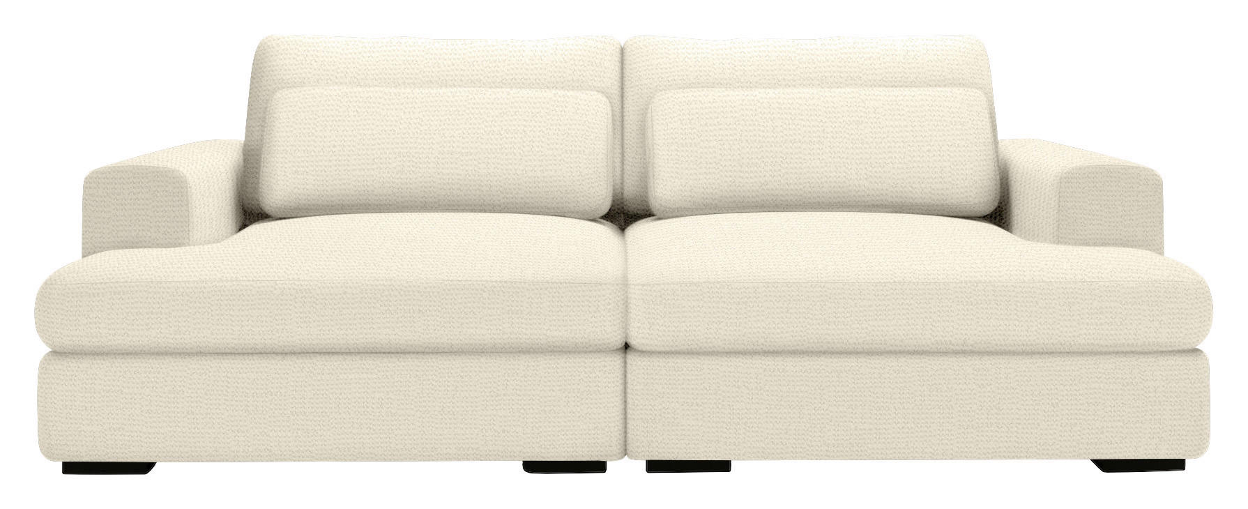 BIGSOFA in Chenille Beige  - Beige/Schwarz, Design, Textil (223/80/158cm) - Lomoco