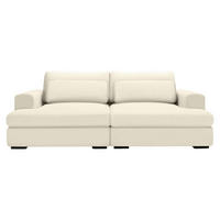 BIGSOFA in Chenille Beige  - Beige/Schwarz, Design, Textil (223/80/158cm) - Lomoco