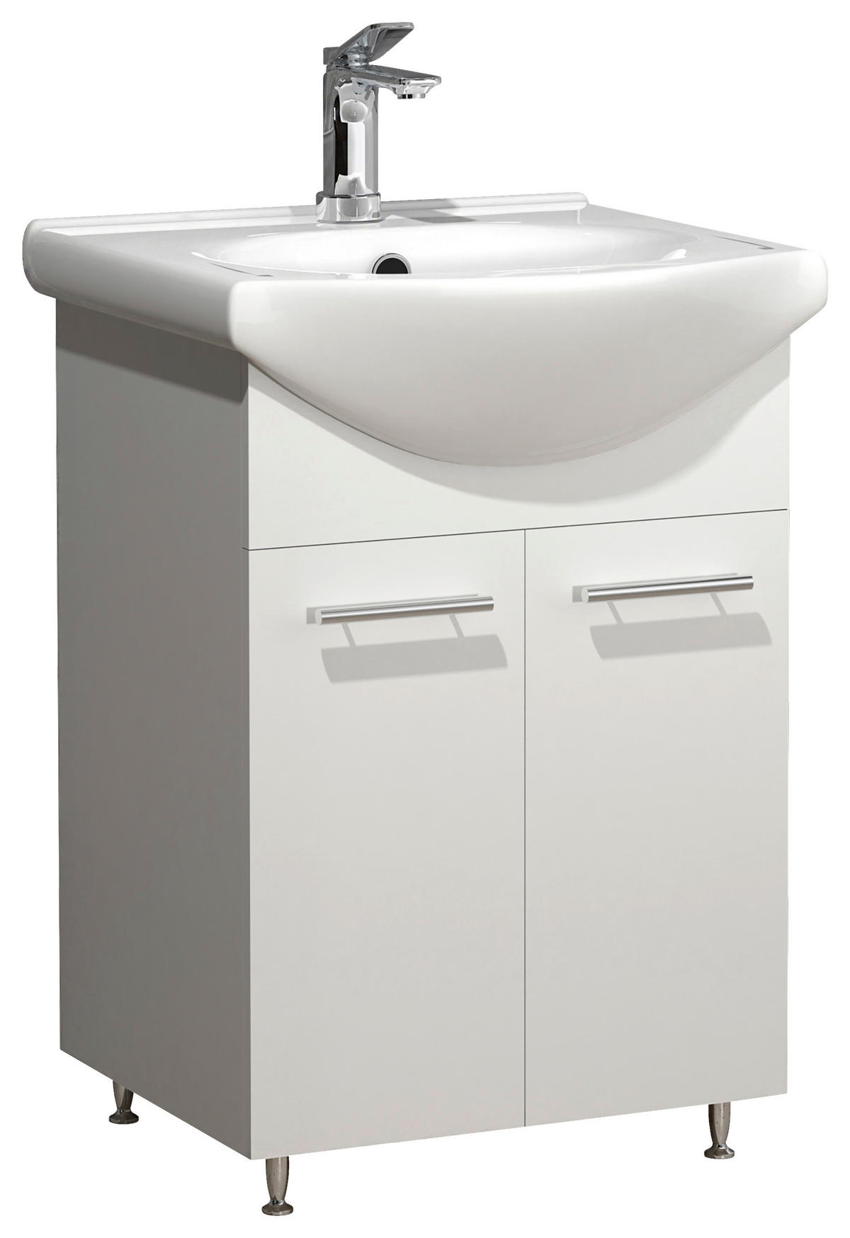 WASCHTISCHKOMBI 42 cm  - Silberfarben/Weiß, MODERN, Keramik/Holzwerkstoff (42cm) - MID.YOU