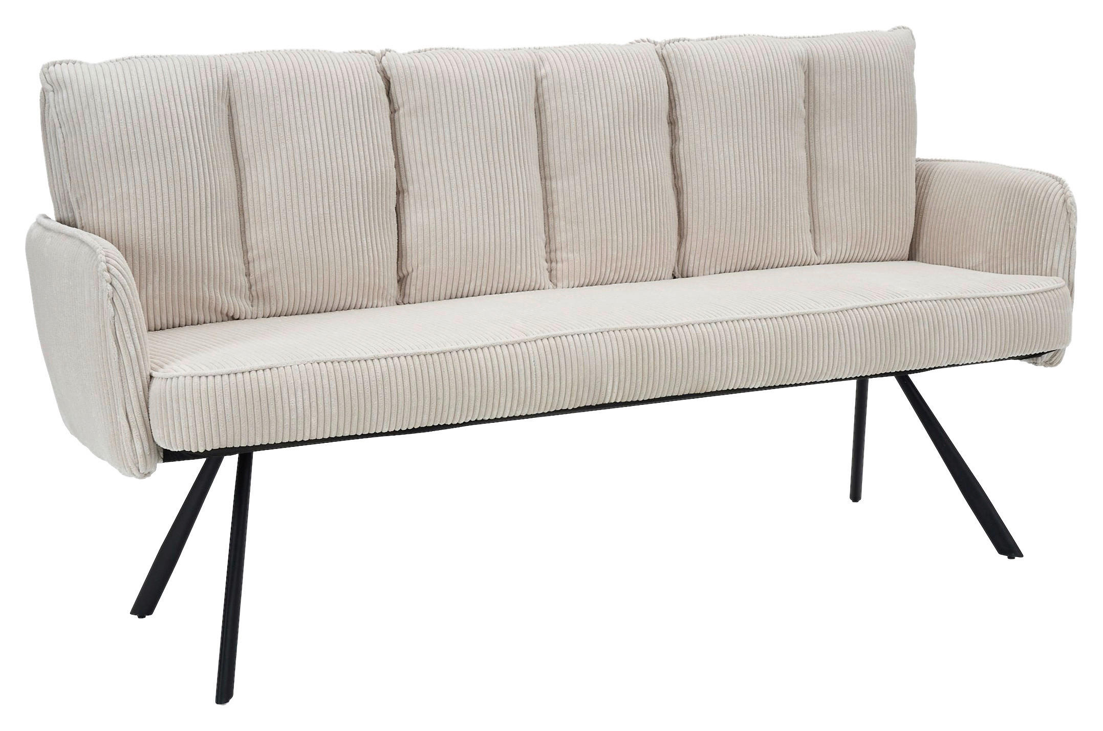 SITZBANK 180/93/67 cm Cord Beige  - Beige/Schwarz, Design, Textil/Metall (180/93/67cm) - Novel