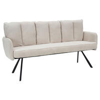 SITZBANK 180/93/67 cm Cord Beige  - Beige/Schwarz, Design, Textil/Metall (180/93/67cm) - Novel