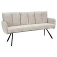 SITZBANK 180/93/67 cm Cord Beige  - Beige/Schwarz, Design, Textil/Metall (180/93/67cm) - Novel