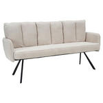 SITZBANK 180/93/67 cm Cord Beige  - Beige/Schwarz, Design, Textil/Metall (180/93/67cm) - Novel