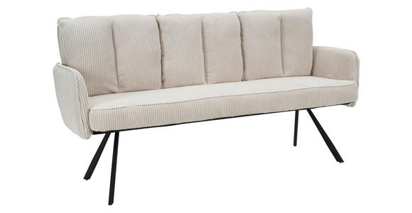 SITZBANK 180/93/67 cm Cord Beige  - Beige/Schwarz, Design, Textil/Metall (180/93/67cm) - Novel