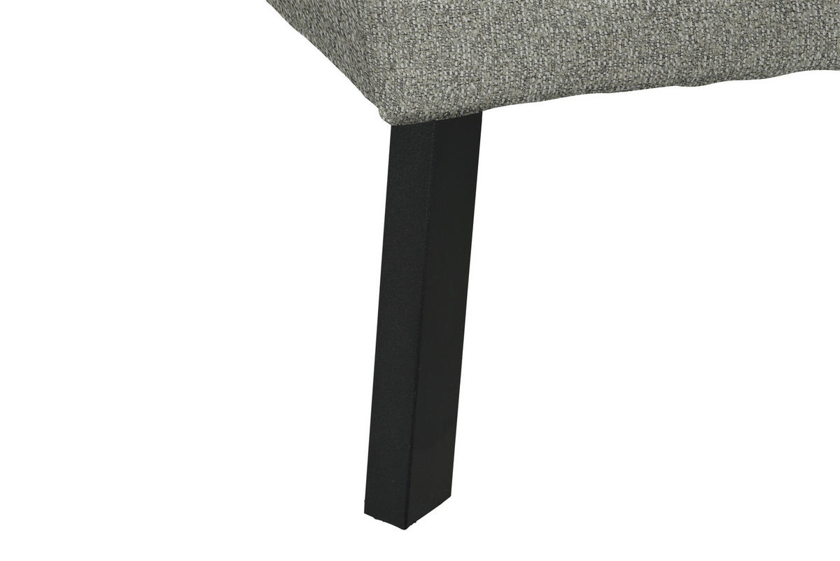 ECKSOFA in Struktur Hellgrau  280/205 cm  - Hellgrau/Schwarz, Design, Textil/Metall (280/205cm) - Xora