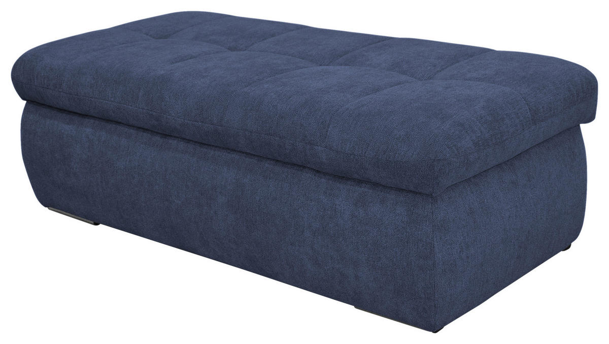 HOCKER Mikrofaser Dunkelblau  - Chromfarben/Dunkelblau, KONVENTIONELL, Textil/Metall (136/43/64cm) - MID.YOU