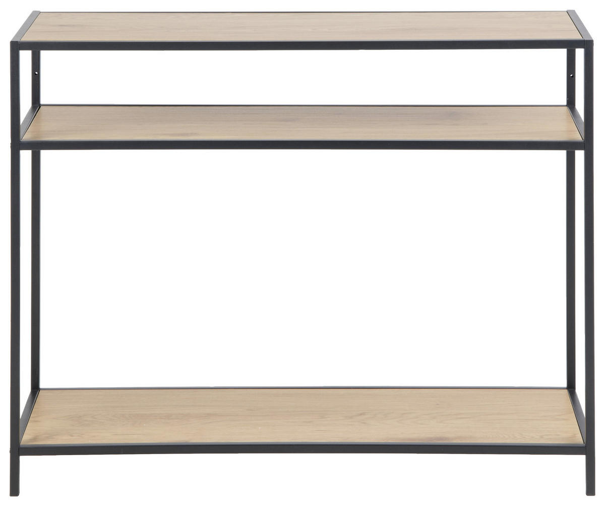 Konsolentisch in Eichefarbe in Metall, Holzwerkstoff 100/35/79 cm   - Eichefarben/Schwarz, Trend, Holzwerkstoff/Metall (100/35/79cm) - MID.YOU