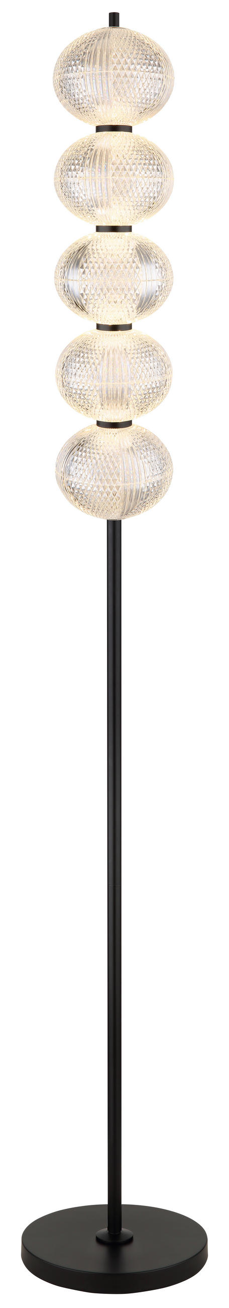 LED-STEHLEUCHTE - Klar/Schwarz, Konventionell, Kunststoff/Metall (25/160cm) - Globo