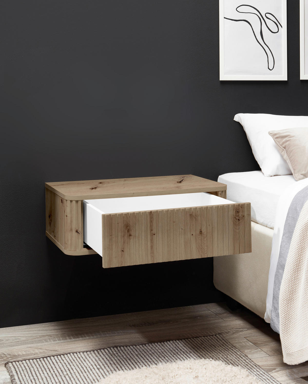 NACHTKÄSTCHEN 63/21/38 cm  in Eiche Artisan  - Eiche Artisan, KONVENTIONELL, Holzwerkstoff (63/21/38cm) - Chameo