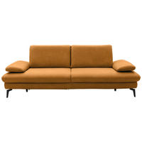 3-SITZER-SOFA in Leder Currygelb  - Currygelb/Schwarz, Design, Leder/Metall (238/86/94cm) - Dieter Knoll
