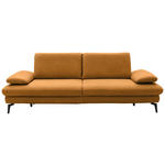 3-SITZER-SOFA Dieter Knoll in Echtleder Currygelb   - Currygelb/Schwarz, Design, Leder/Metall (238/86/94cm) - Dieter Knoll
