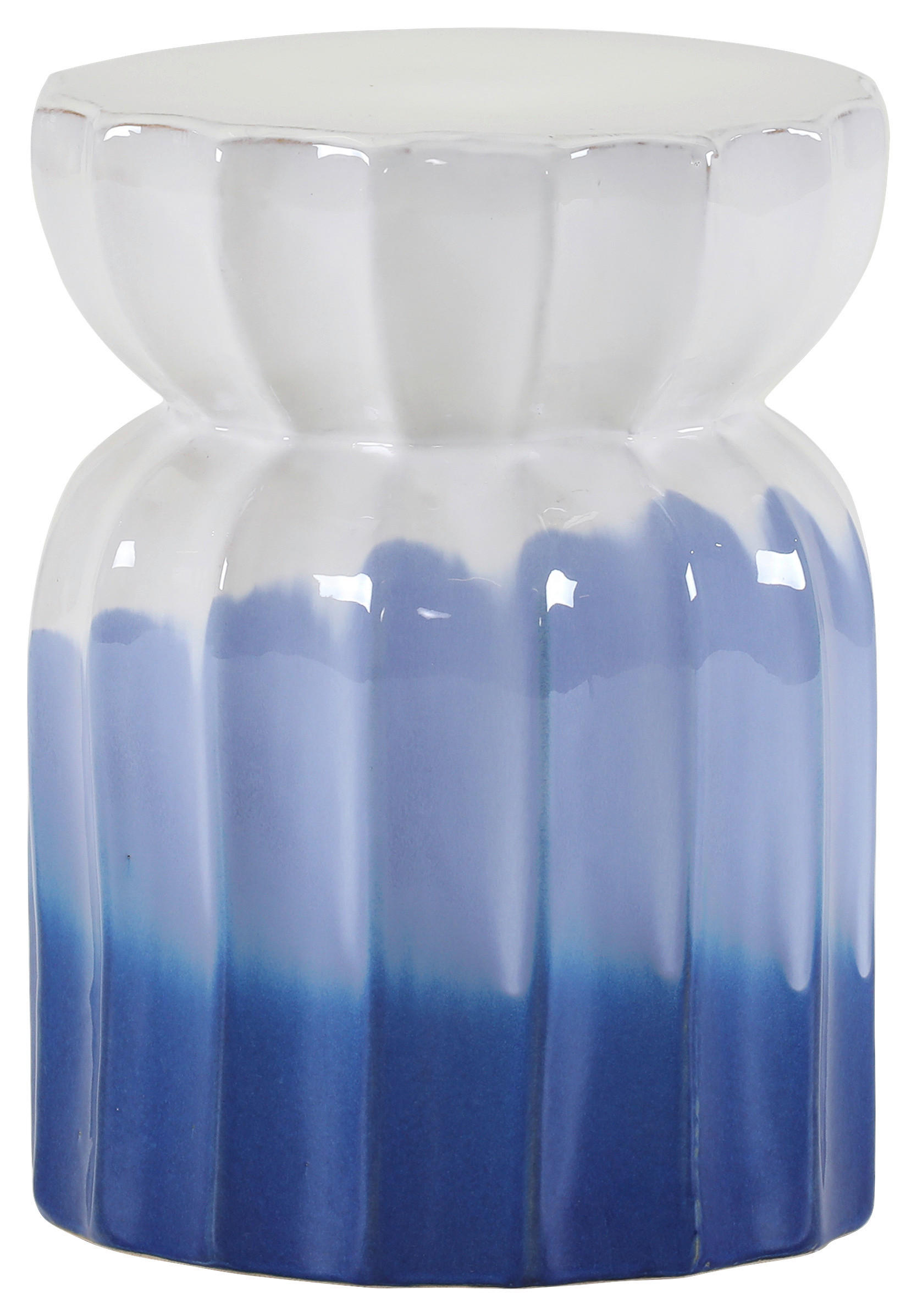 BEISTELLTISCH 30/30/60 cm Blau, Weiß, Hellblau  - Blau/Weiß, Design, Keramik (30/30/60cm) - Landscape