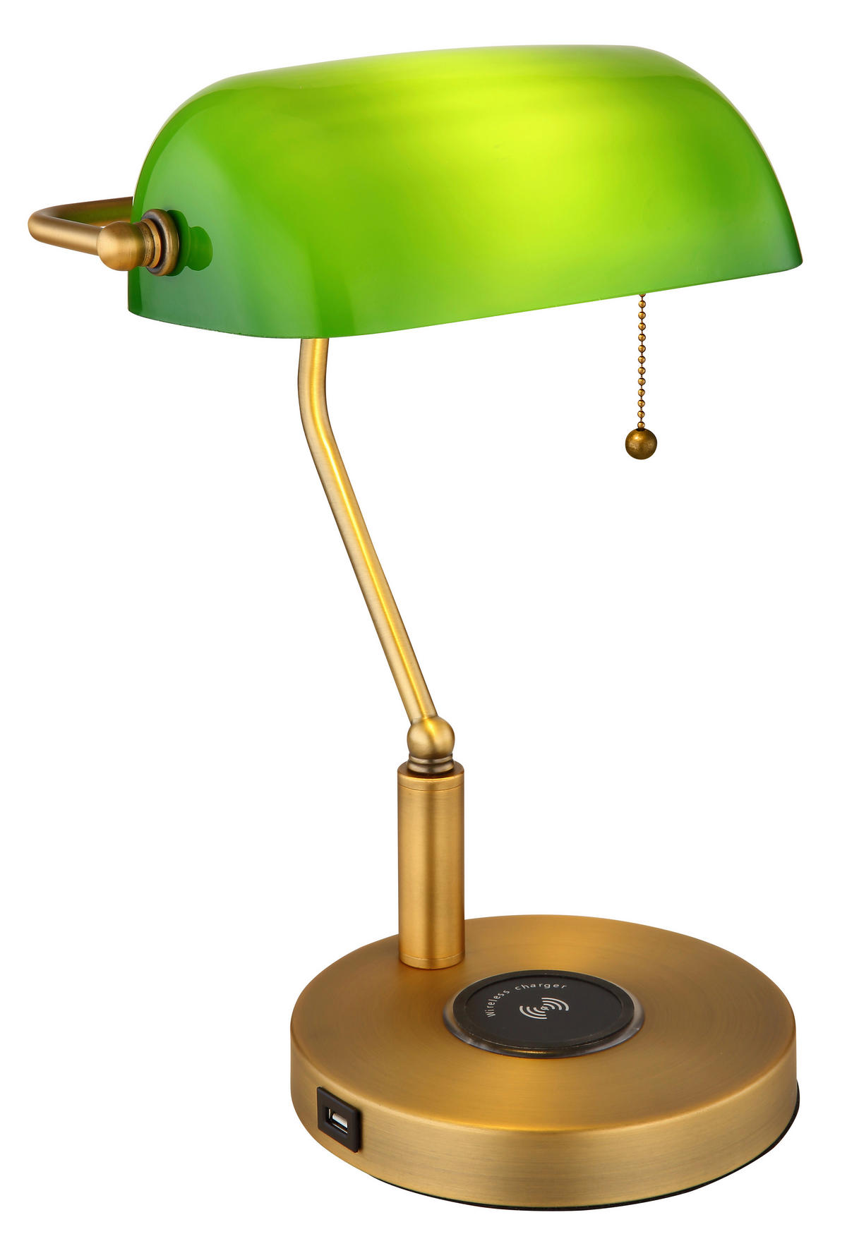 BORDSLAMPA 26,5/25/36 cm   - vit/grön, Klassisk, metall/glas (26,5/25/36cm) - Globo