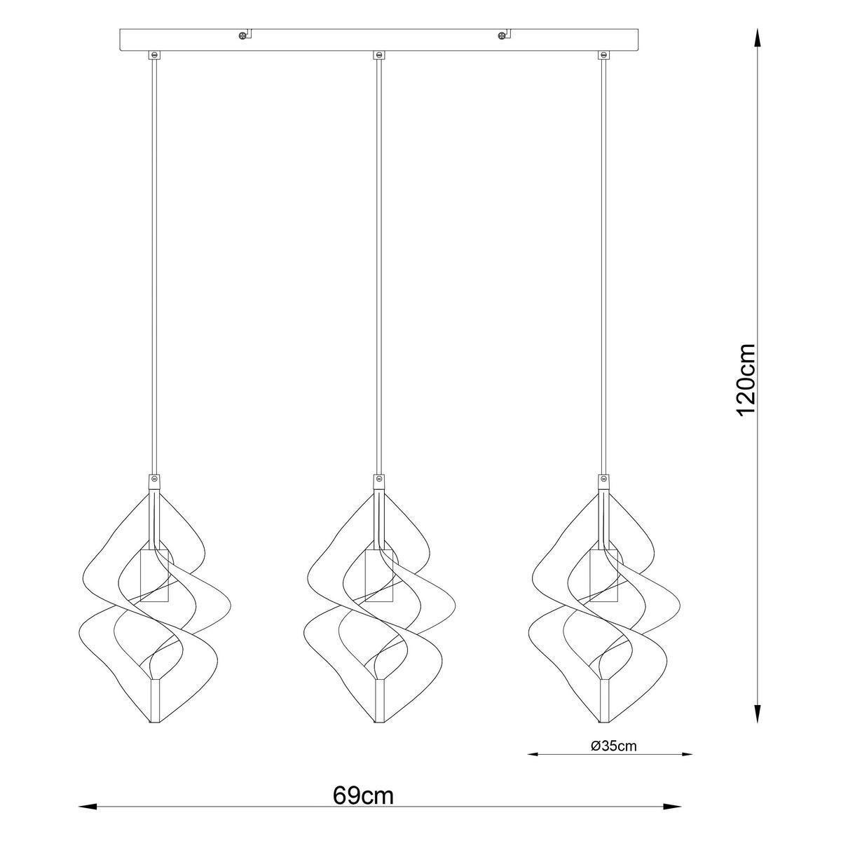 HÄNGELEUCHTE 70/17/120 cm   - Goldfarben, Design, Metall (70/17/120cm) - Collet's Monde