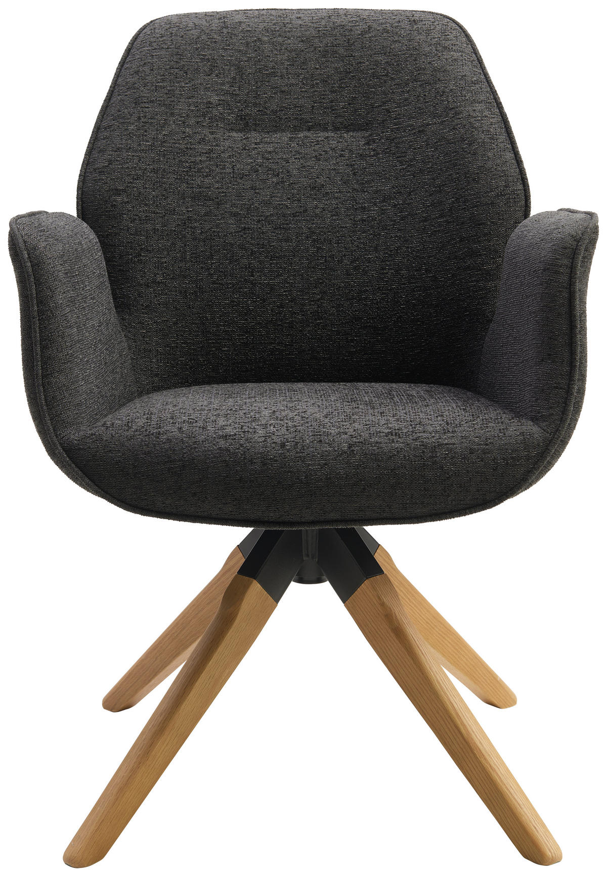 KAROSSZÉK antracit, natúr  - natúr/antracit, Modern, textil/fa (61/84/62cm) - MID.YOU