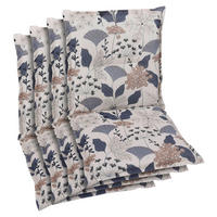 SESSELAUFLAGENSET Floral  - Blau/Beige, Basics, Textil (50/6/100cm)