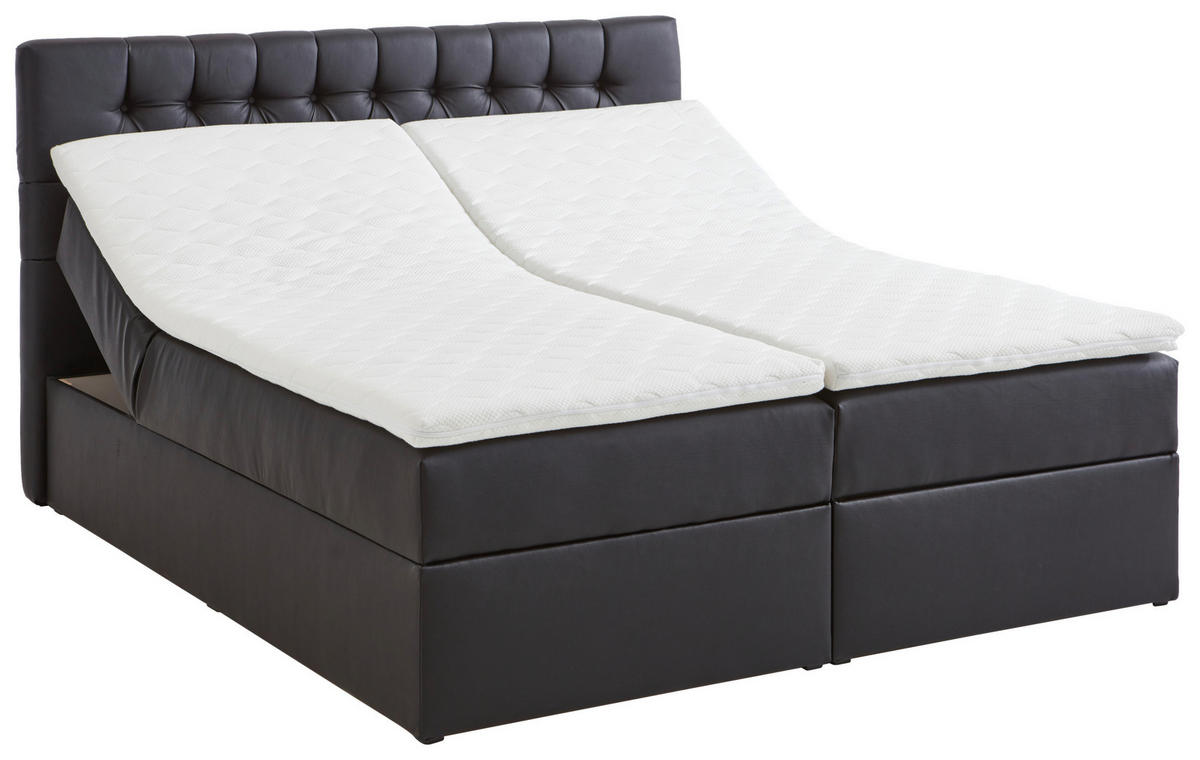 BOX-ÁGY 180/200 cm  fekete  - fekete, Modern, műanyag/textil (180/200cm) - MID.YOU