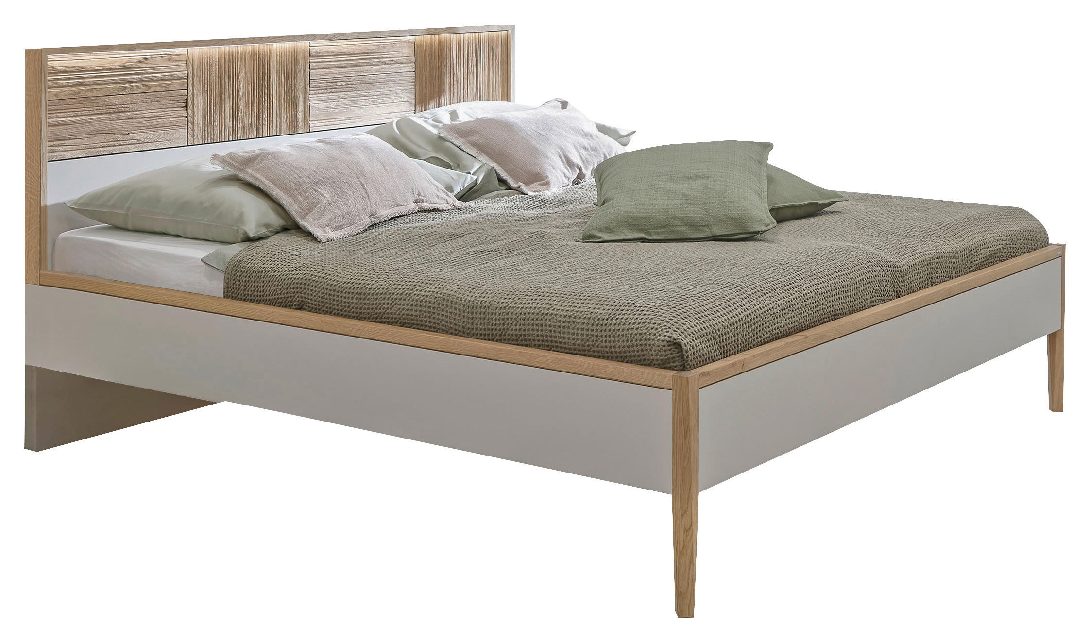 BETT 180/200 cm  in Taupe, Wildeiche  - Taupe/Wildeiche, Design, Holz/Holzwerkstoff (180/200cm) - Voglauer