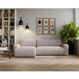 ECKSOFA in Cord Hellgrau  - Hellgrau/Schwarz, MODERN, Kunststoff/Textil (150/245cm) - Carryhome