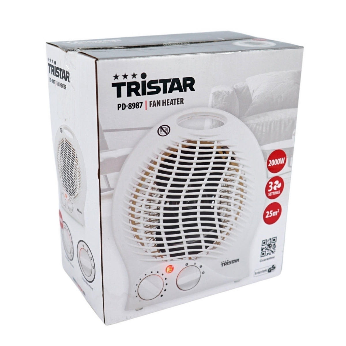 2u1, ventilator+grijalica - bijela, Basics, plastika (26/22/14cm)