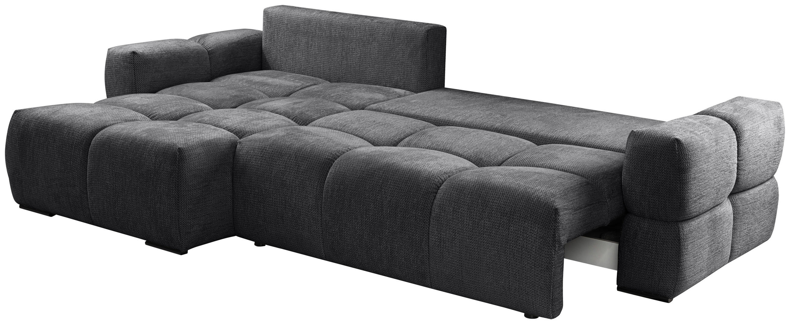 ECKSOFA Kaschmir  - Anthrazit/Schwarz, Design, Textil/Metall (173/299cm) - Stylife