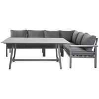 DINING-LOUNGESET 259/199 cm Aluminium  - Dunkelgrau/Hellgrau, Design, Kunststoff/Textil (259/199cm) - Amatio