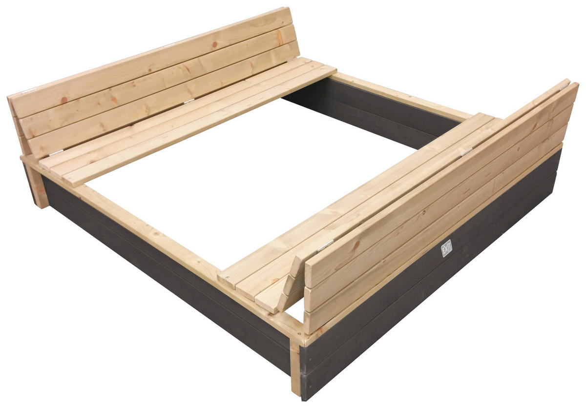 Sandkasten Holz mit Abdeckung & Sitzbank bestellen