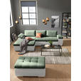 ECKSOFA  in Flachgewebe Weiß, Olivgrün  175/271 cm  - Weiß/Olivgrün, Design, Kunststoff/Textil (175/271cm) - Xora