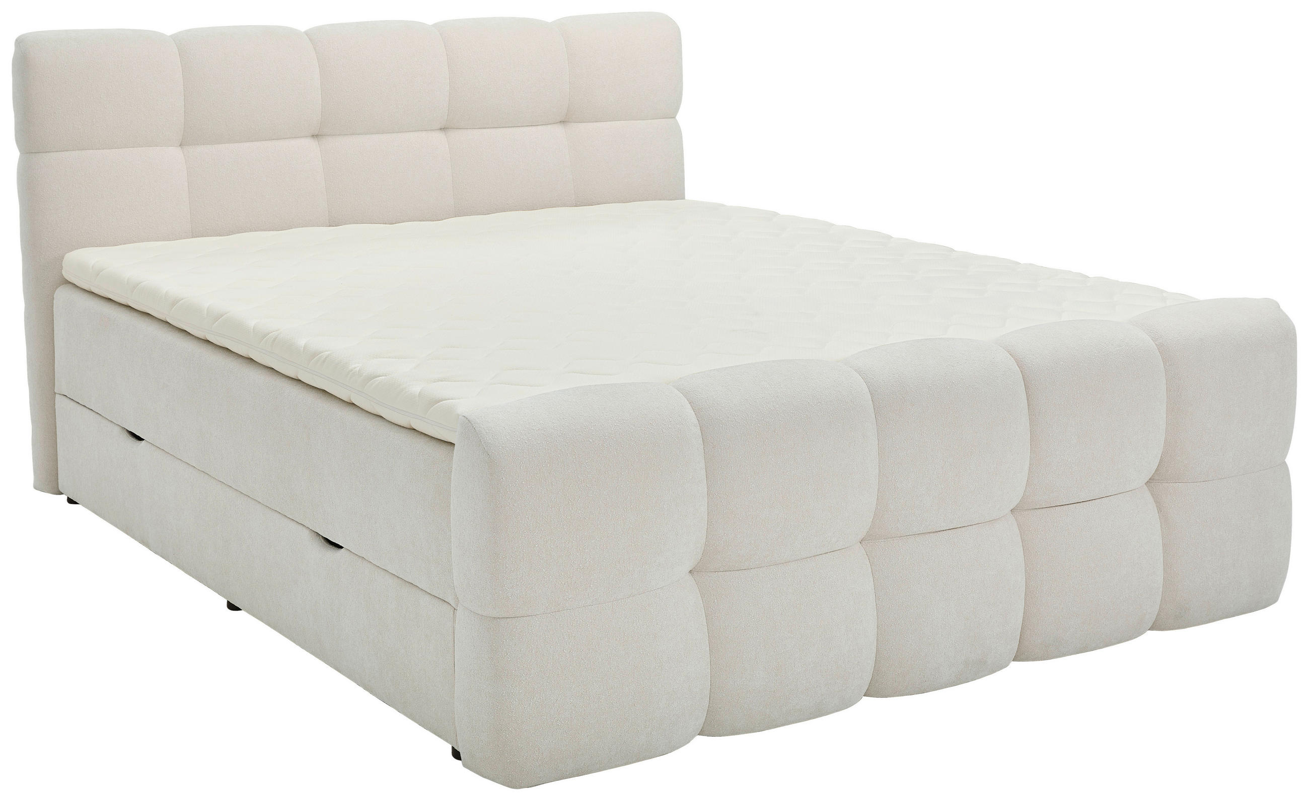 BOXBETT 180/200 cm  in Ecru  - Ecru/Schwarz, Design, Holz/Kunststoff (180/200cm) - Moderano