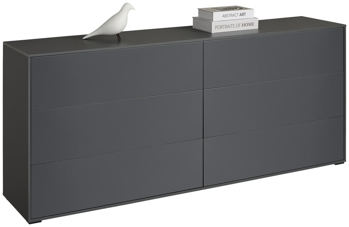 REGALELEMENT 179,1/72,6/40 cm Graphitfarben  179,1/72,6/40 cm  - Graphitfarben, Design, Holzwerkstoff (179,1/72,6/40cm) - home24