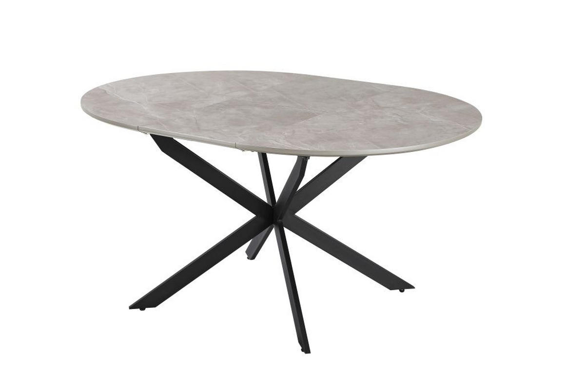 STOL ZA BLAGOVAONICU  crna, svijetlo siva  metal, drvni materijal      - svijetlo siva/crna, Moderno, drvni materijal/metal (110/76/110-150cm)