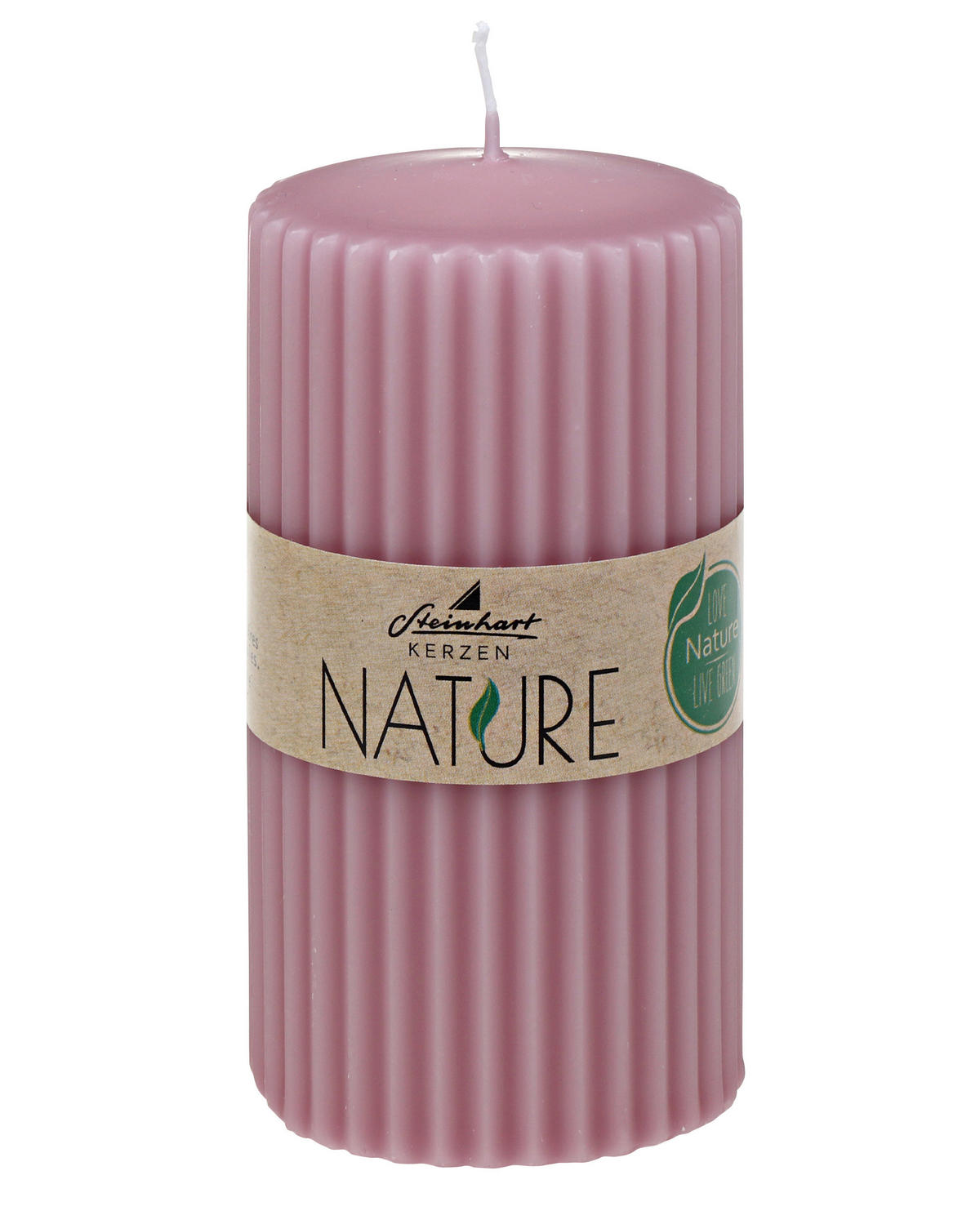 STUMPENKERZE  - Rosa, Basics, Naturmaterialien (5,7/11,0cm) - Steinhart